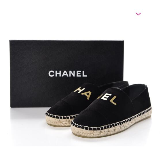 Chanel Velvet Espadrilles Slip on Blue Velvet Womens Size 39 - Picture 9 of 9